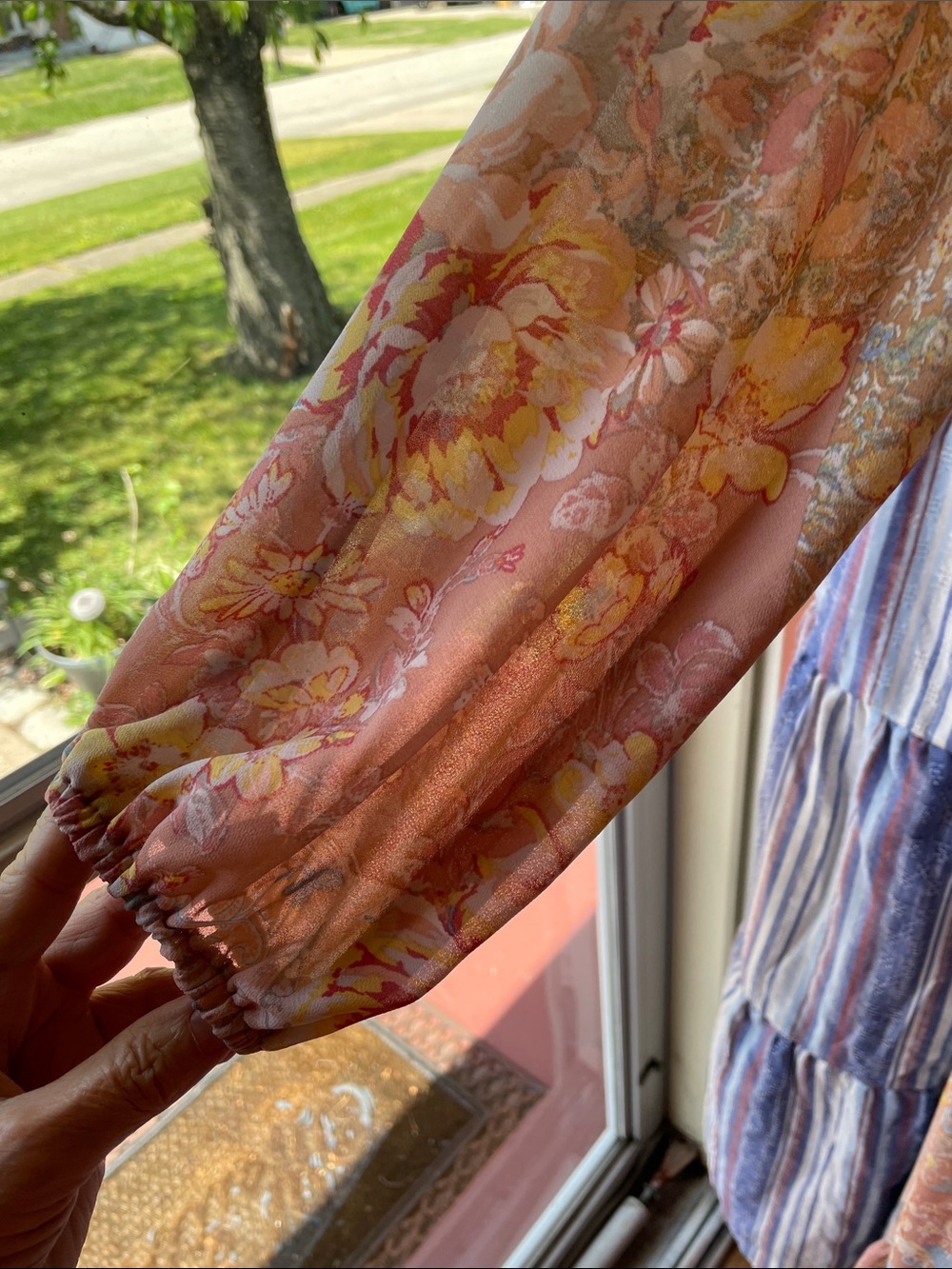 Inspired Hearts Floral Maxi Dress in Blush, Blue, Yellow - Picture 11 of 14